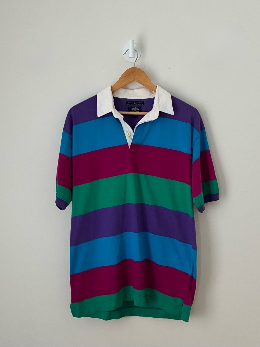Vintage 90s Dockers Striped Rugby Polo Shirt Short Sleeve Multicolor